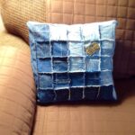 fringed jeans pillow