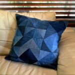 jeans pillow from triangles