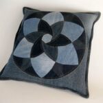 jeans pillow with flower