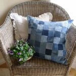 jeans pillow from small squares