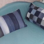 striped jeans pillow