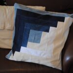 jeans pillow with stripes