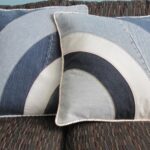 jeans pillow with rainbow