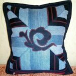 patterned jeans pillow