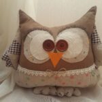 pillow made of foam rubber owl beige