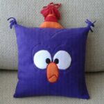 pillow made of foam rubber blue owl