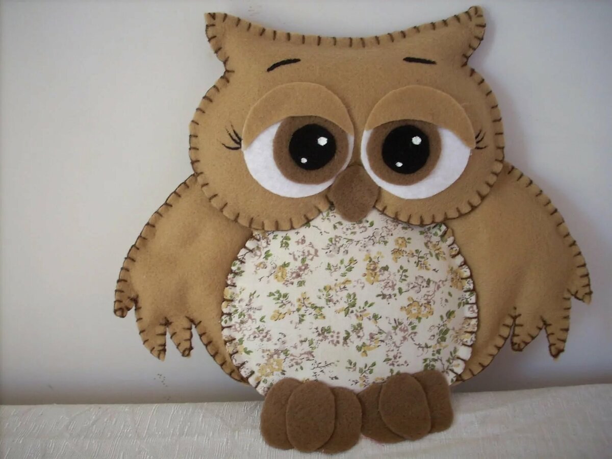 pillow owl felt