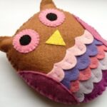 pillow owl made of felt