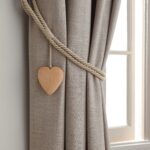 drawstring curtain heart