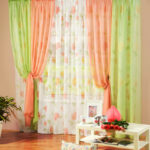 curtain with ties orange