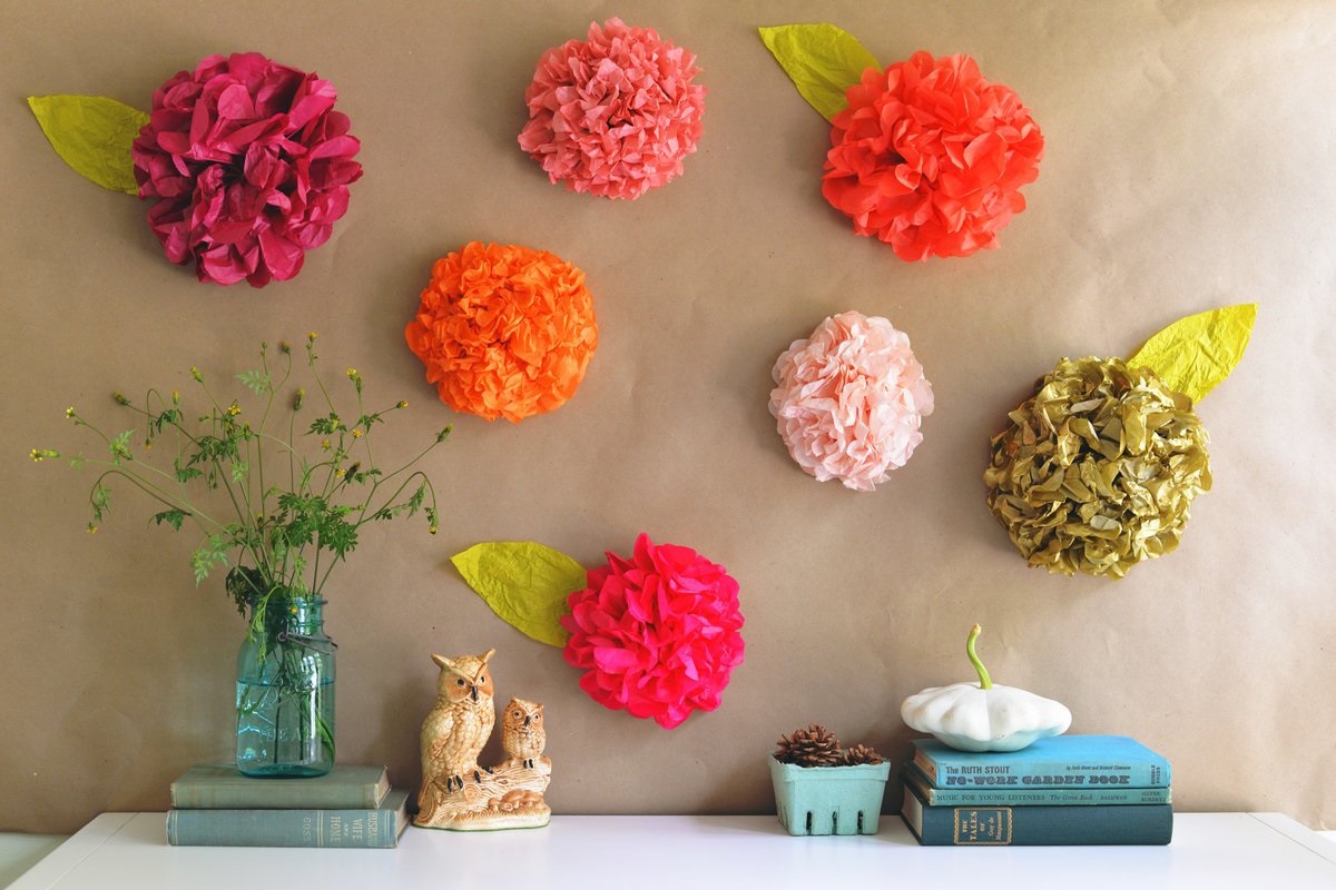 pom poms on the wall