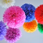 napkin pom-poms multicolored