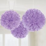 lilac napkin pom-poms