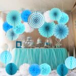 napkin pom-poms turquoise