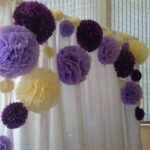 napkin pom-poms with curtains