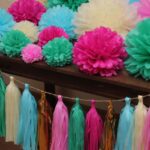 fringed napkin pom poms