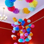 napkin pom poms garland