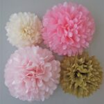 napkin pom poms on the wall