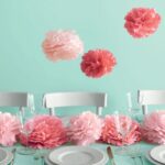 napkin pom-poms on the table