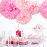 big pink napkin pom poms