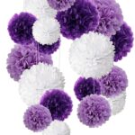 serviette pompons violet