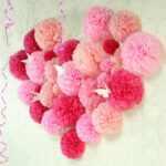 napkin pom poms heart