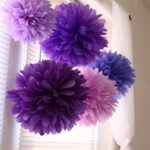 serviette pompons lilas