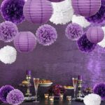 serviette pompons violet