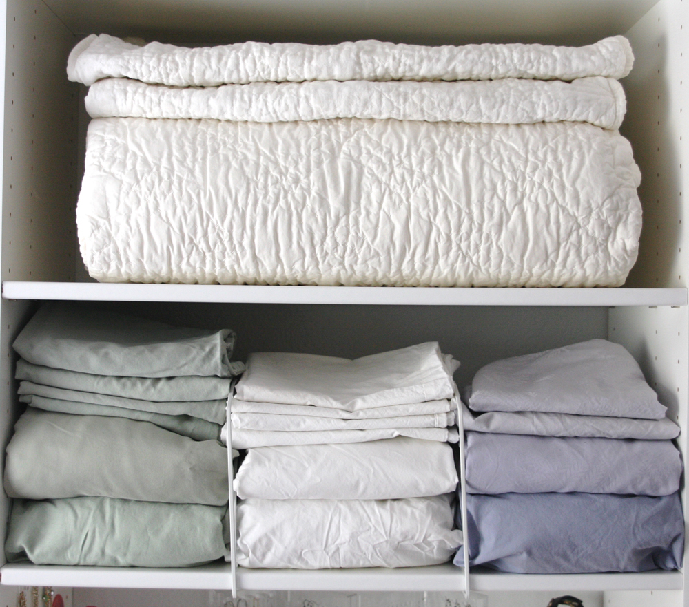 bed linen in the closet photo