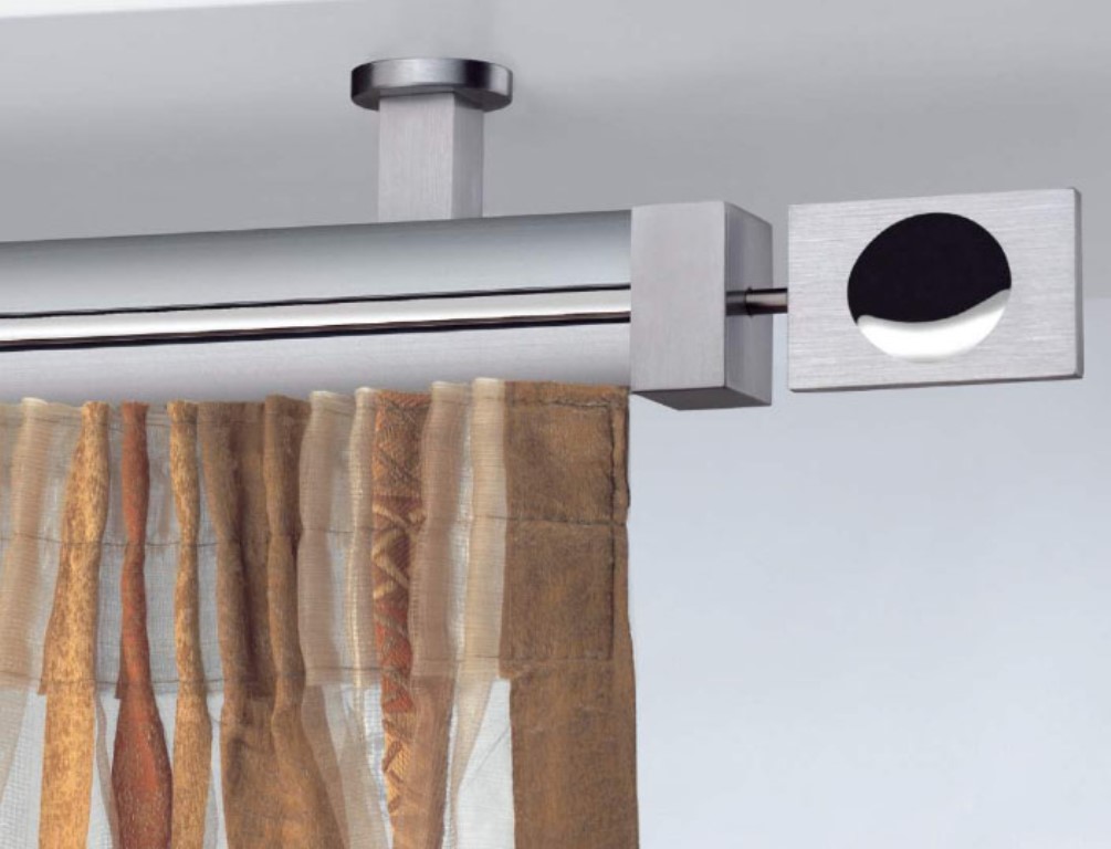 ceiling curtain rods ideas