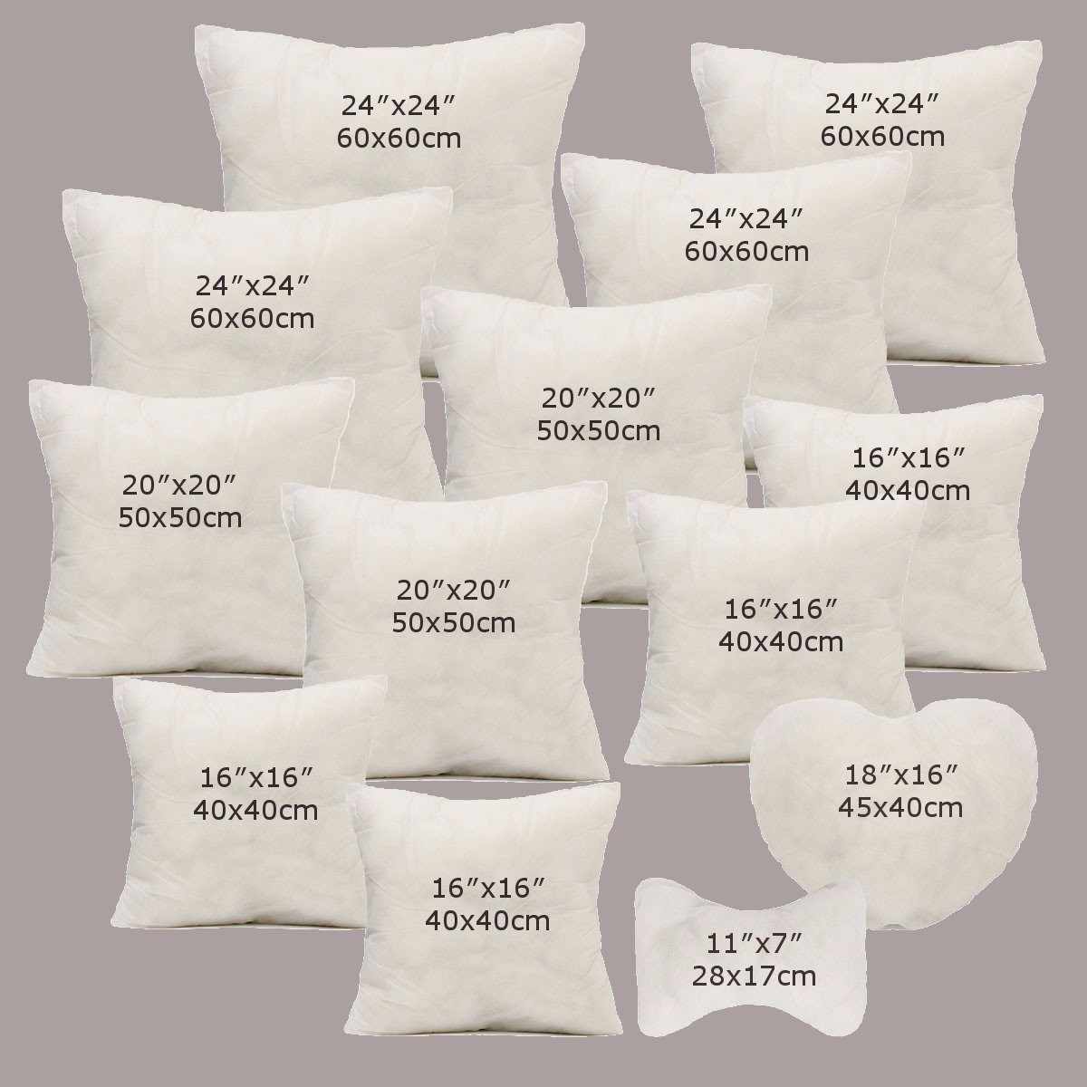 pillow sizes ideas