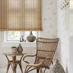 bamboo curtains with wicker chair