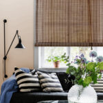 bamboo curtains with striped pillows online