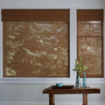 bamboo curtains near the table