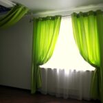 green curtains