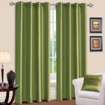 green curtains