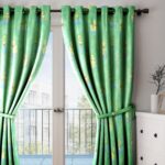 green curtains in the nursery