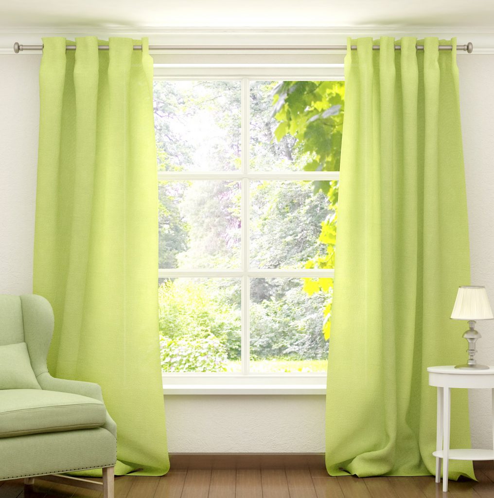 Light green curtains