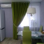 green curtains