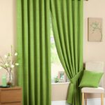 green curtains