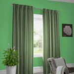 green curtains are cozy