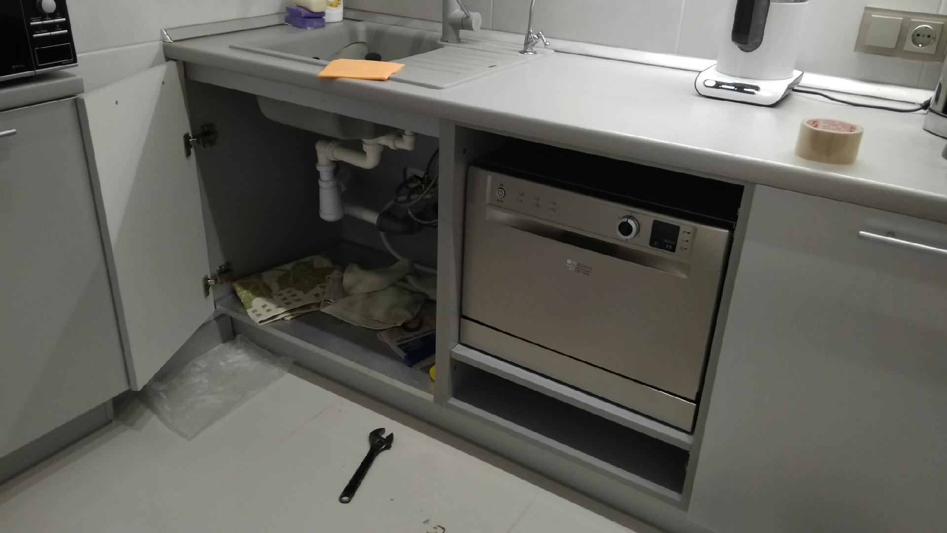 partially built-in dishwasher