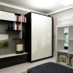 sliding wardrobe in the living room white modular