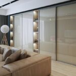 wardrobe in the living room with lighting