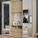 wardrobe in the living room made of wood