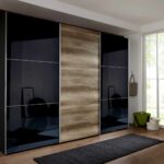 wardrobe in the living room black with wood