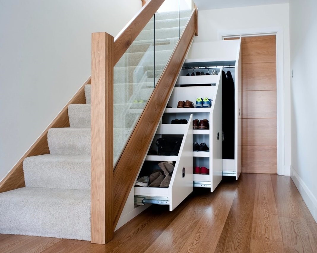 drawers under the stairs