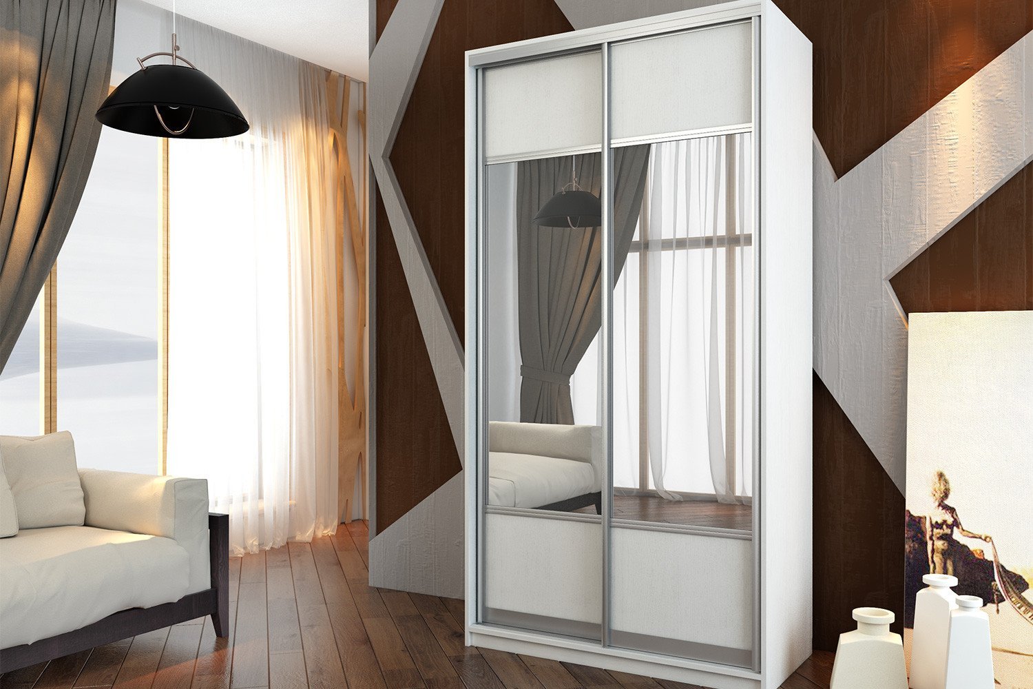 wardrobe with mirrors