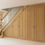 wardrobe under the stairs with wood