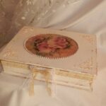 box from a book white with roses